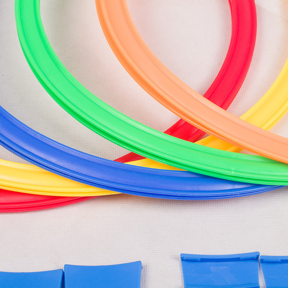 Kids Indoor Outdoor Games - 10Pcs 28Cm Colorful Plastic Ring Toss