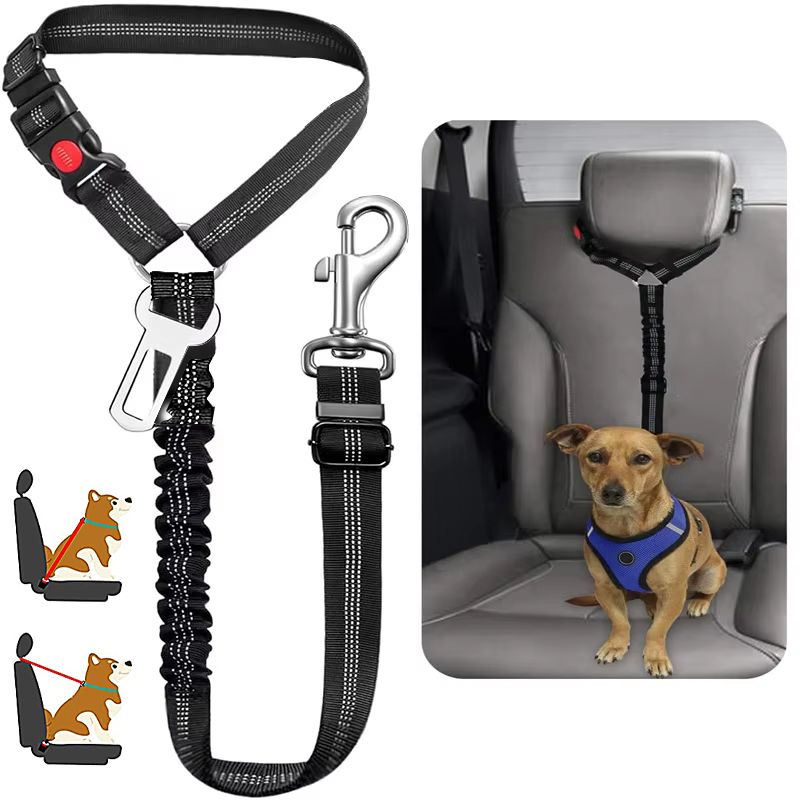 Swing Seat Belt - 2 in 1 Solid Dog Harness