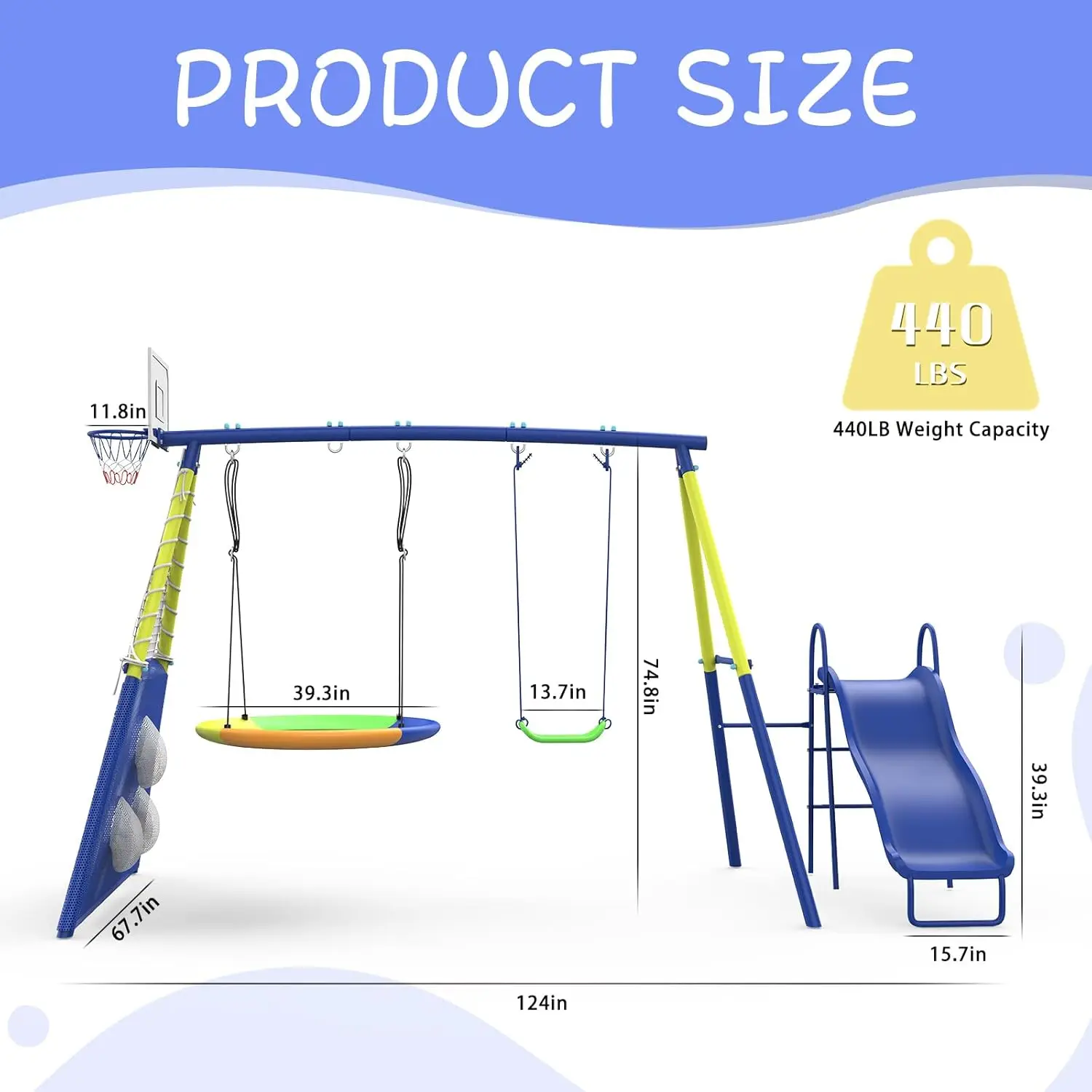 Swing Sets for Backyard with K - Kids Outdoor Wooden Playset recension och pris