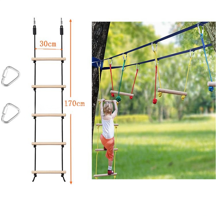 Children Climbing Rope Ladder  - Kids Outdoor Wooden Playset recension och pris