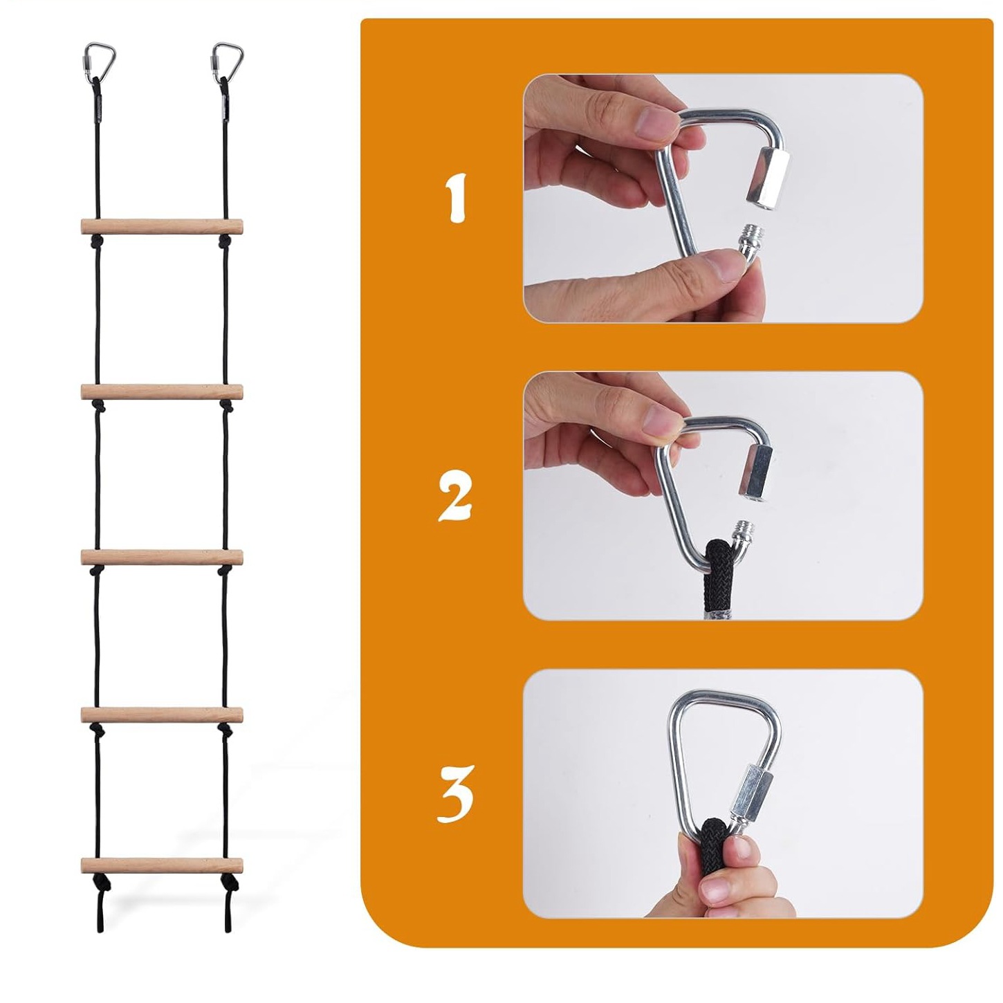 Children Climbing Rope Ladder  - Kids Outdoor Wooden Playset recension och pris