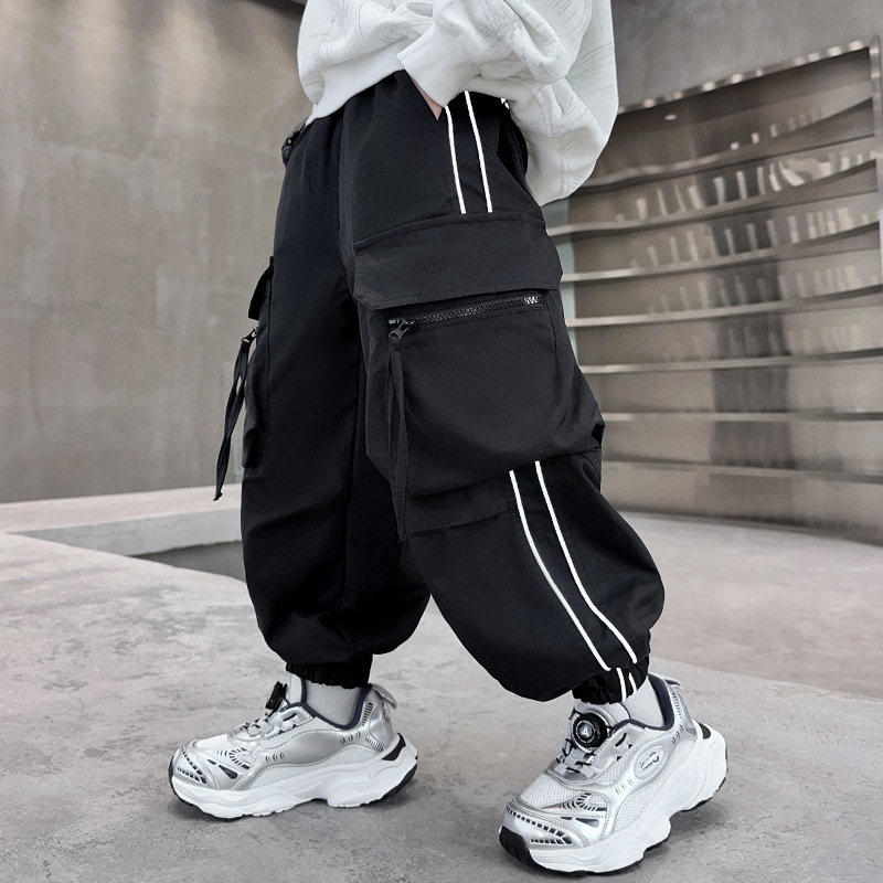 Boys Cargo Pants Large Pocket  - Kids Outdoor Overalls recension och pris