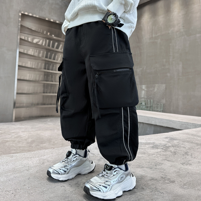 Boys Cargo Pants Large Pocket  - Kids Outdoor Overalls recension och pris