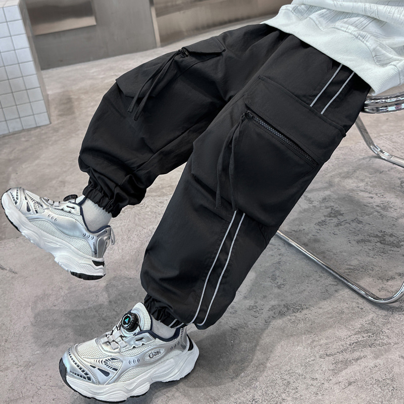 Boys Cargo Pants Large Pocket  - Kids Outdoor Overalls recension och pris