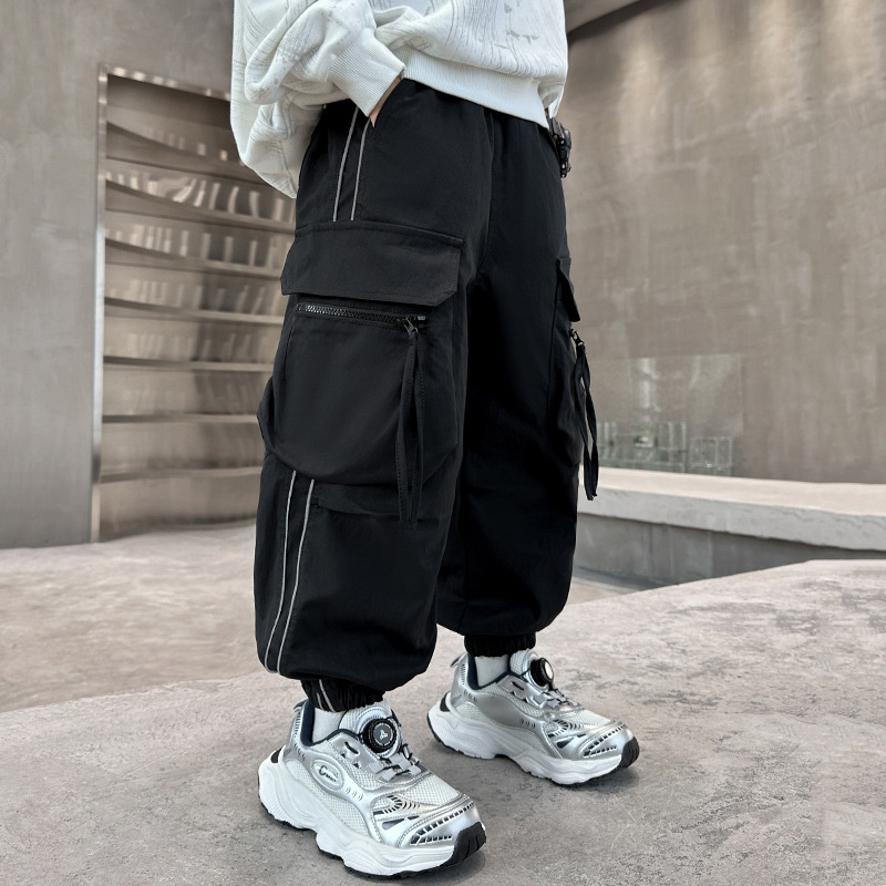 Boys Cargo Pants Large Pocket  - Kids Outdoor Overalls recension och pris