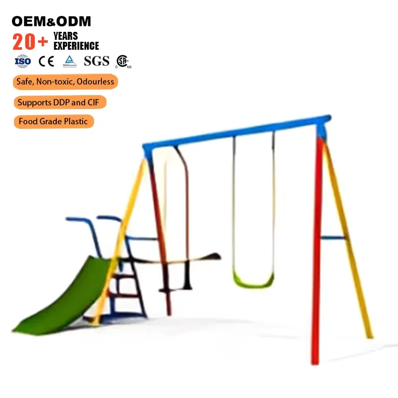 Outdoor Metal Swing Frame with - Kids Outdoor Swing And Slide recension och pris