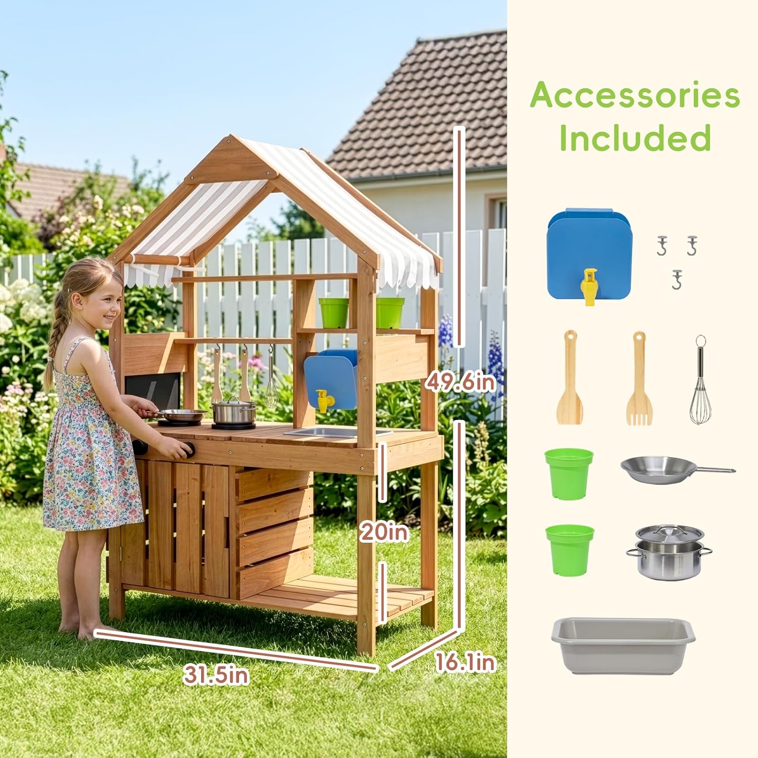 #Mud Kitchen Outdoor Playset C - Kids Outdoor Wooden Playset recension och pris