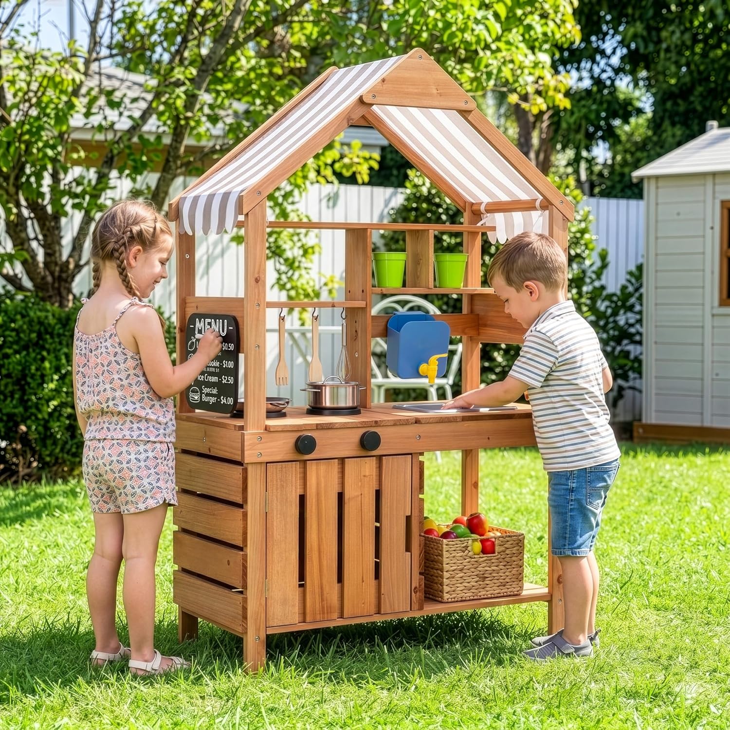 #Mud Kitchen Outdoor Playset C - Kids Outdoor Wooden Playset recension och pris