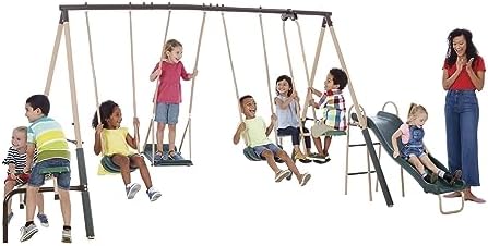 view Outdoor Play Kids Metal B - Kids Outdoor Swing And Slide recension och pris