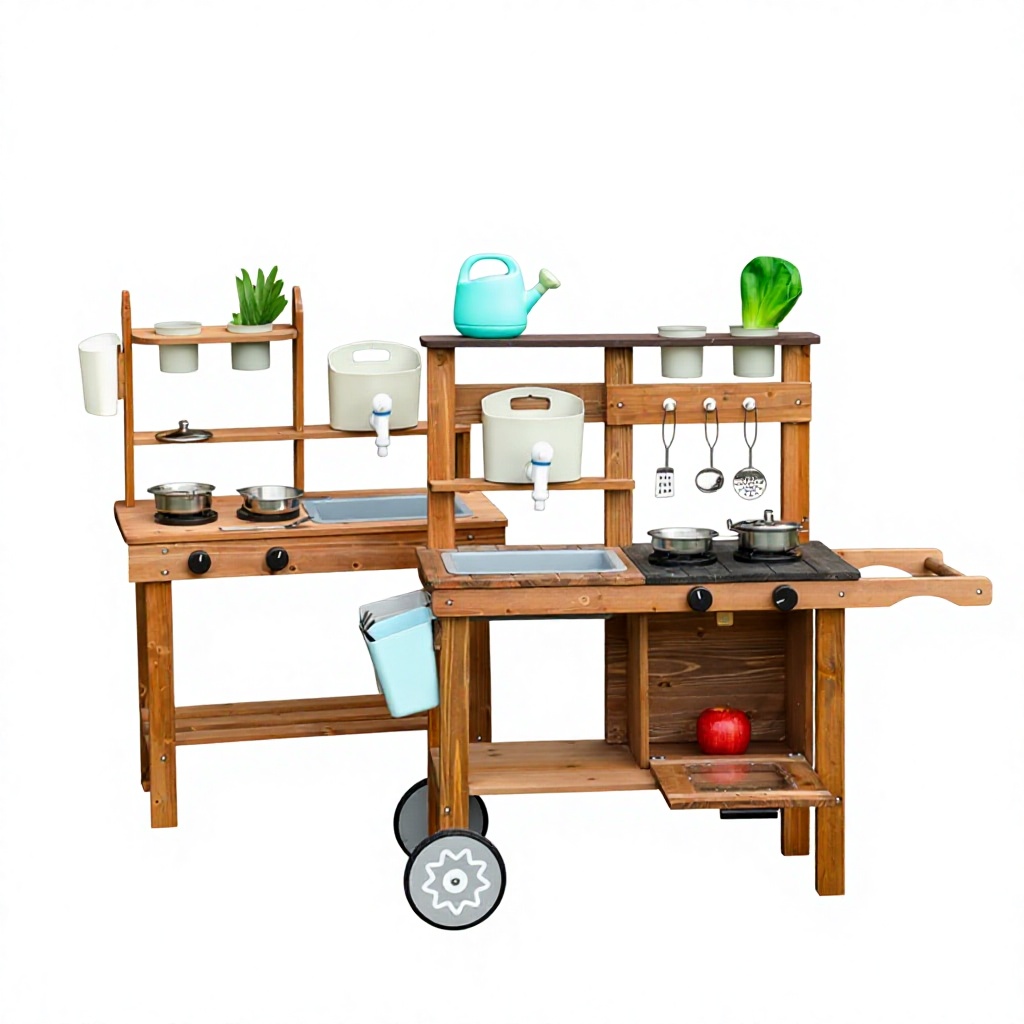 Montessori Outdoor Wooden Mud  - Kids Outdoor Wooden Playset recension och pris