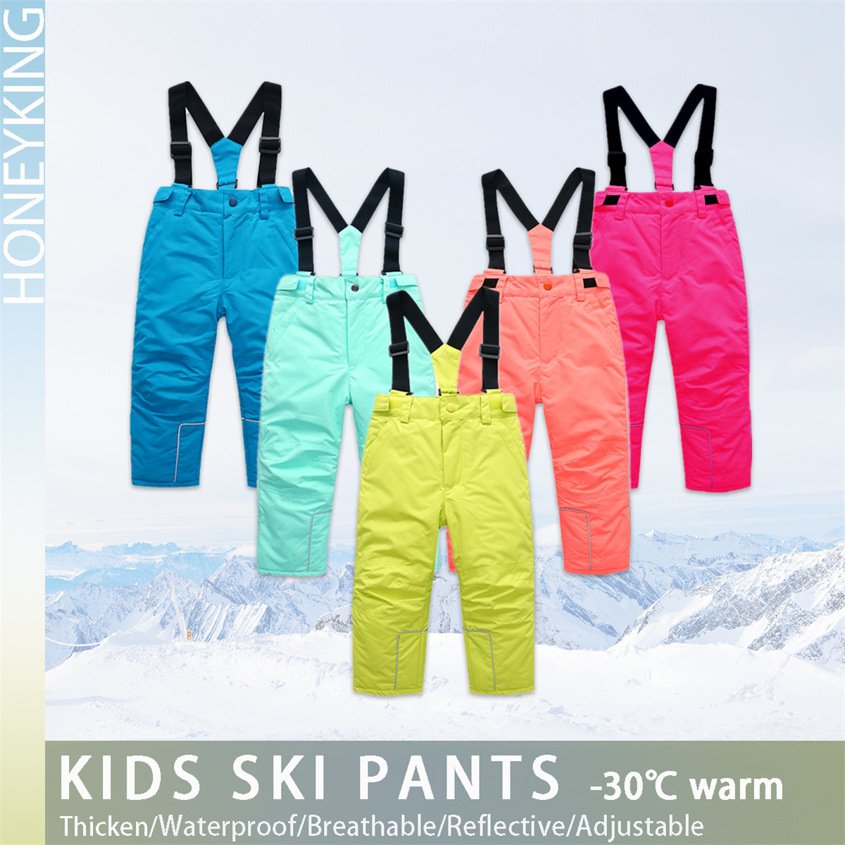 HONEYKING Kids Ski Pants Winte - Kids Outdoor Overalls recension och pris