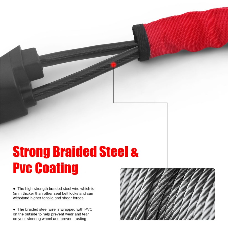 Car Steering Wheel Lock With S - Swing Seat Belt recension och pris